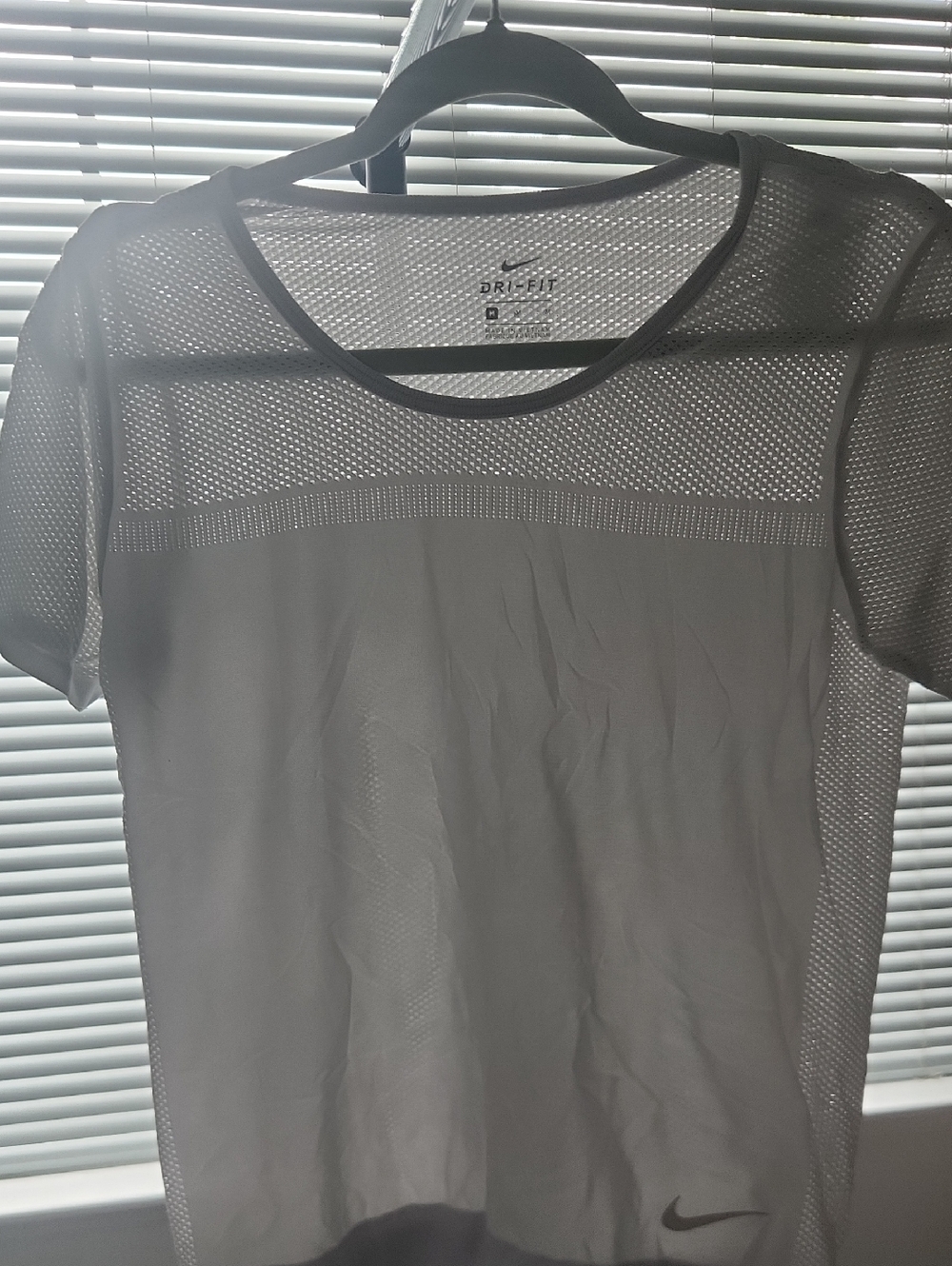 Nike Lt Grey Mesh Dri-FIT Short Sleeve Tee